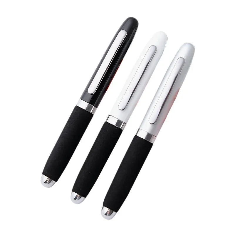 Metal-capped EVA ballpoint pen with a 1.0mm bullet tip, shown in a choice of ink colours.
