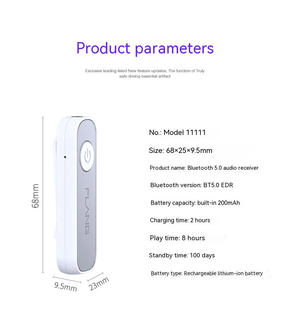 Black Bluetooth adapter 35mm with ABS casing on white background