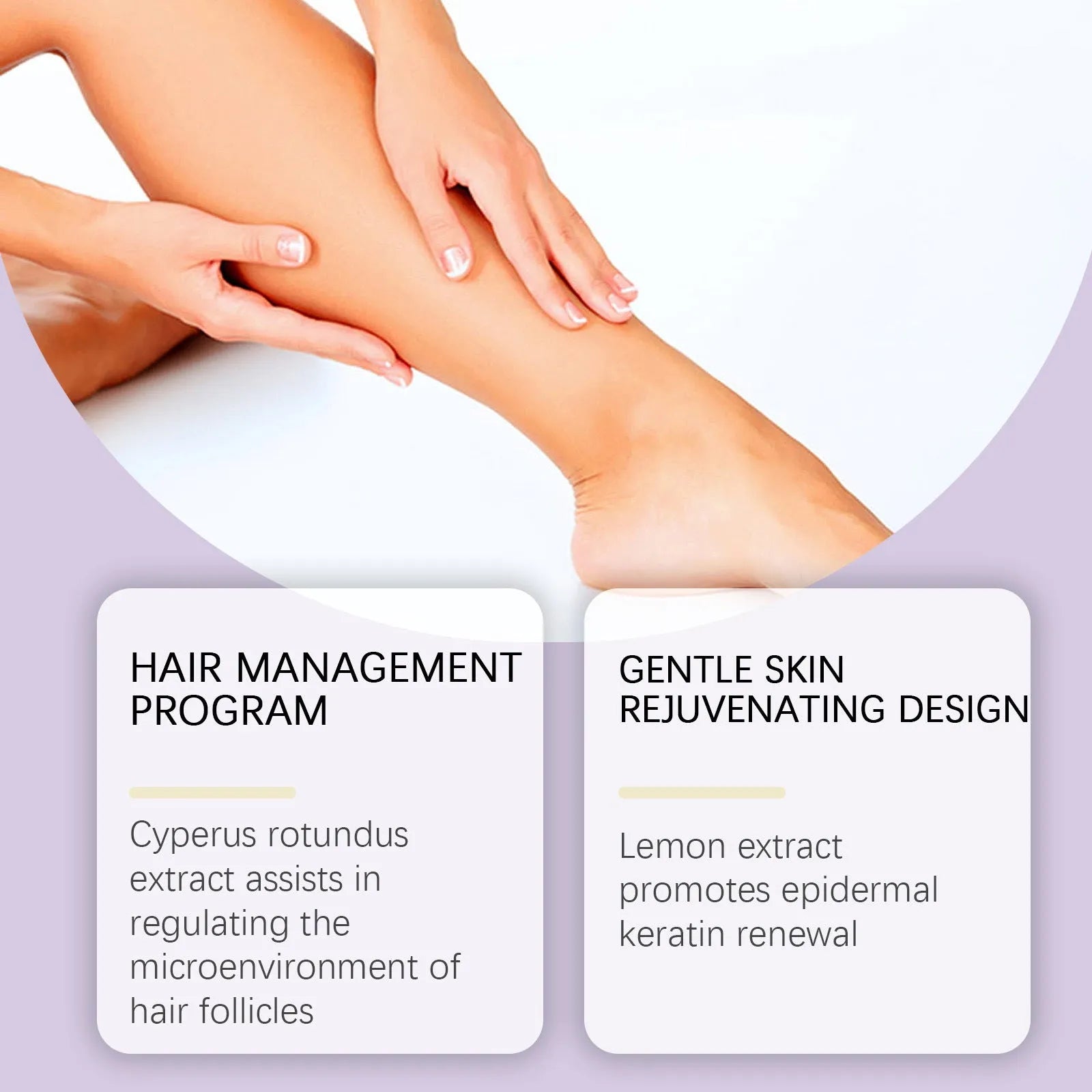 60 ml hair removal treatment oil bottle with botanical extract formulation