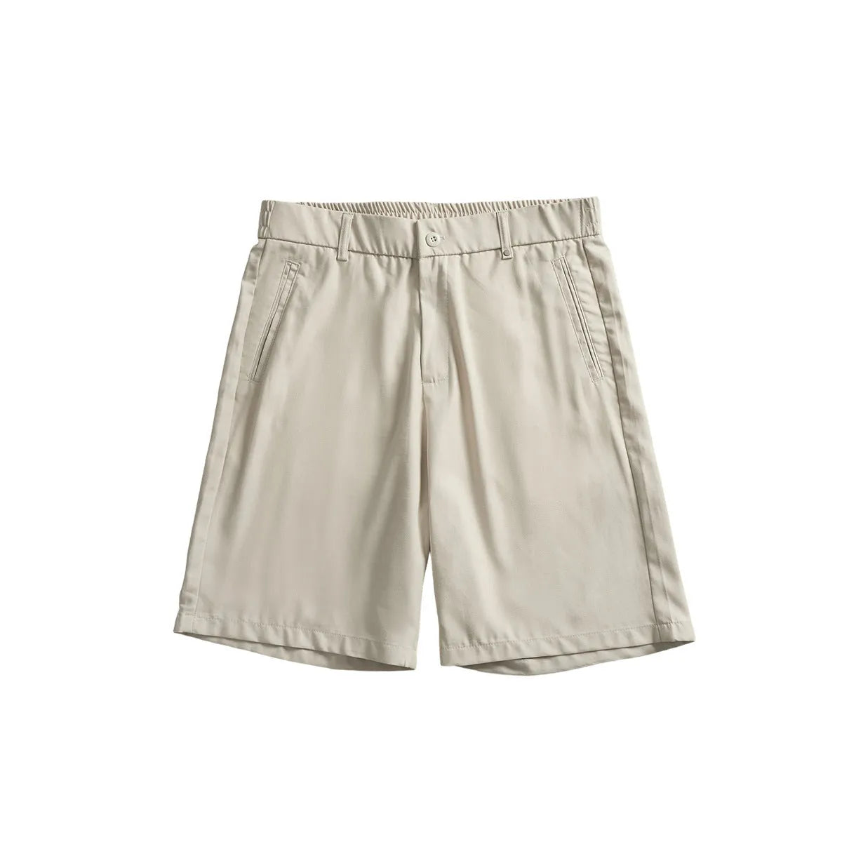 Men's loose-fit lyocell and cotton blend casual shorts in apricot colour.
