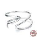 S925 sterling silver adjustable line ring for women, geometric open band, colour SCR1159-E