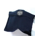 U-shaped cotton filled travel neck scarf pillow in black, gray, navy and red with moisture-wicking bandana