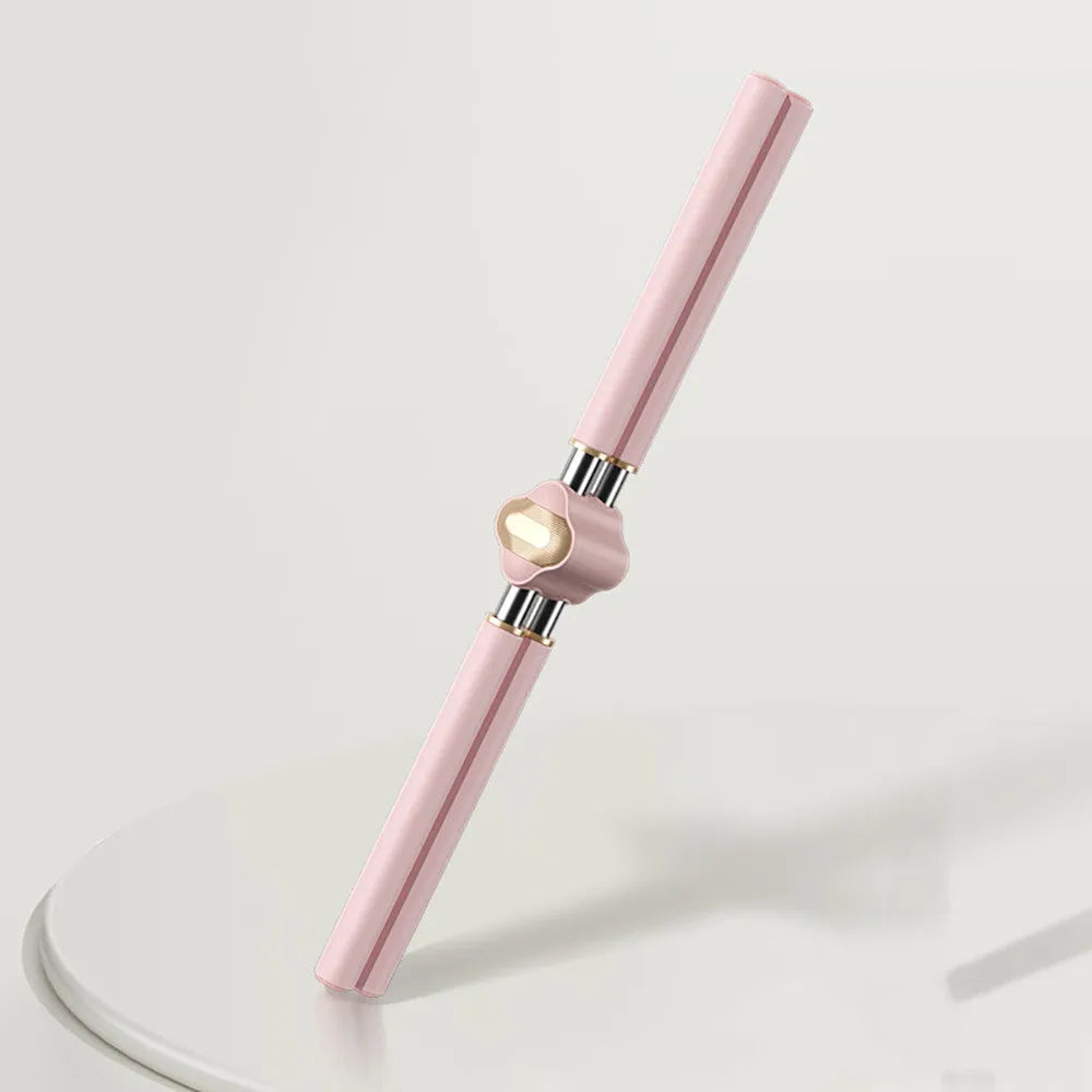Adjustable length posture correction stick in blue with a storage bag.