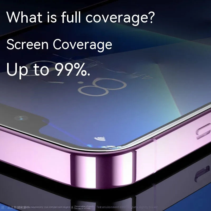 Tempered glass iPhone screen protector in HD and Peep-proof privacy variants with application kit.