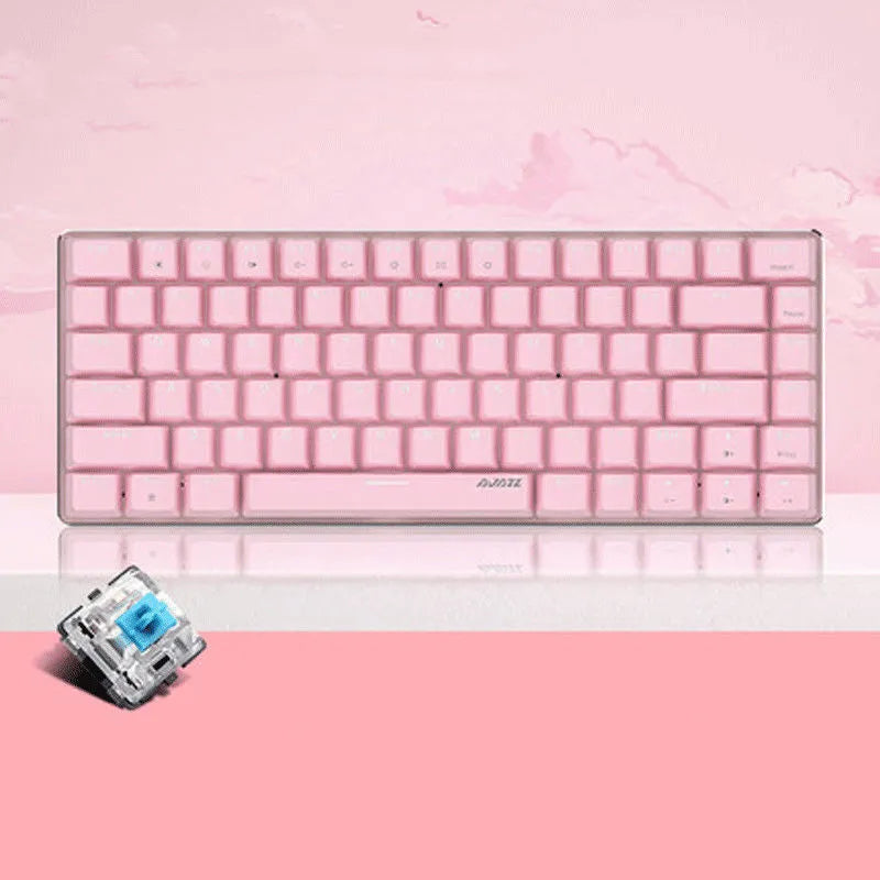 Heijue AK33 82-key wired mechanical keyboard with metal frame and backlit keys