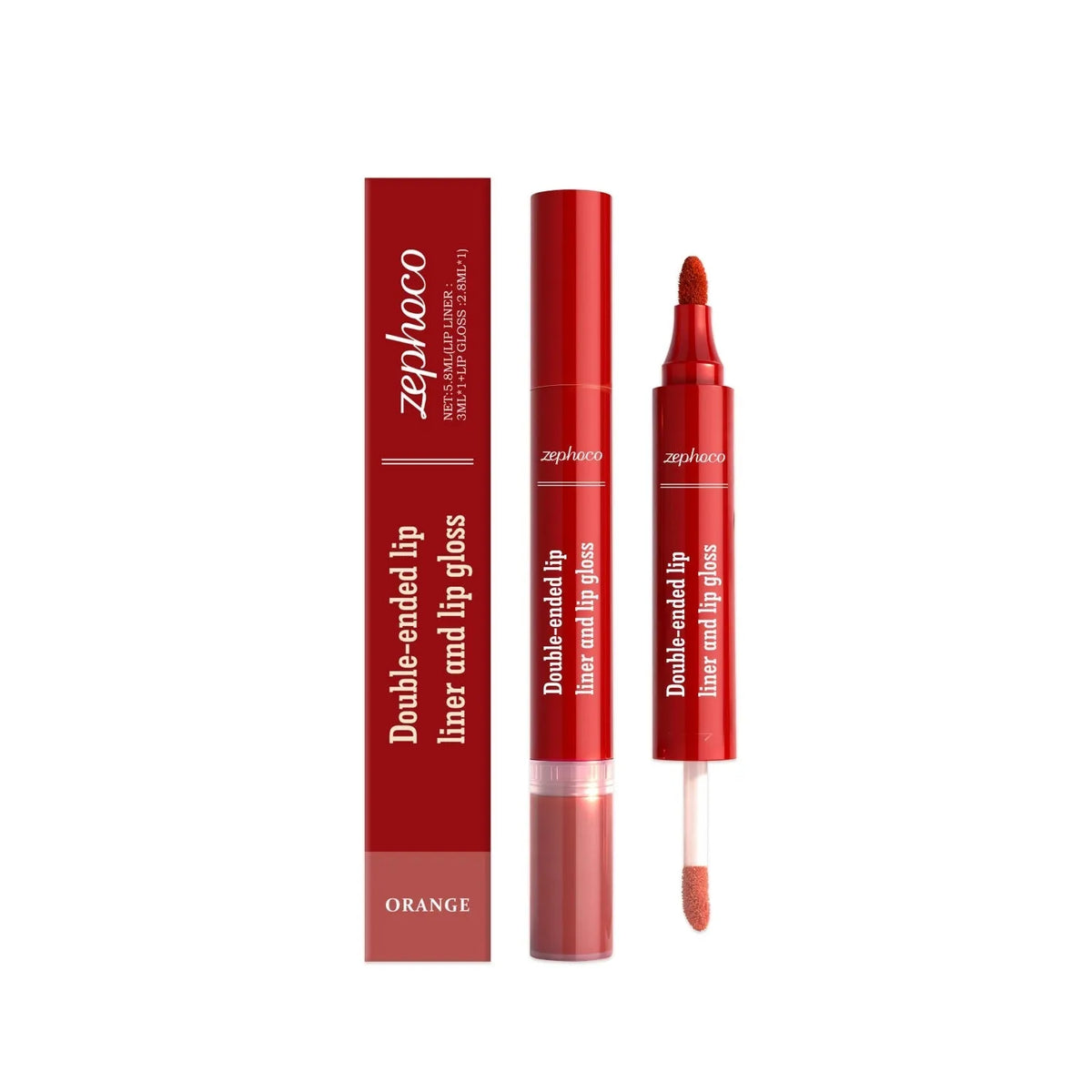 2-in-1 waterproof lip gloss in three shades with smooth glossy finish
