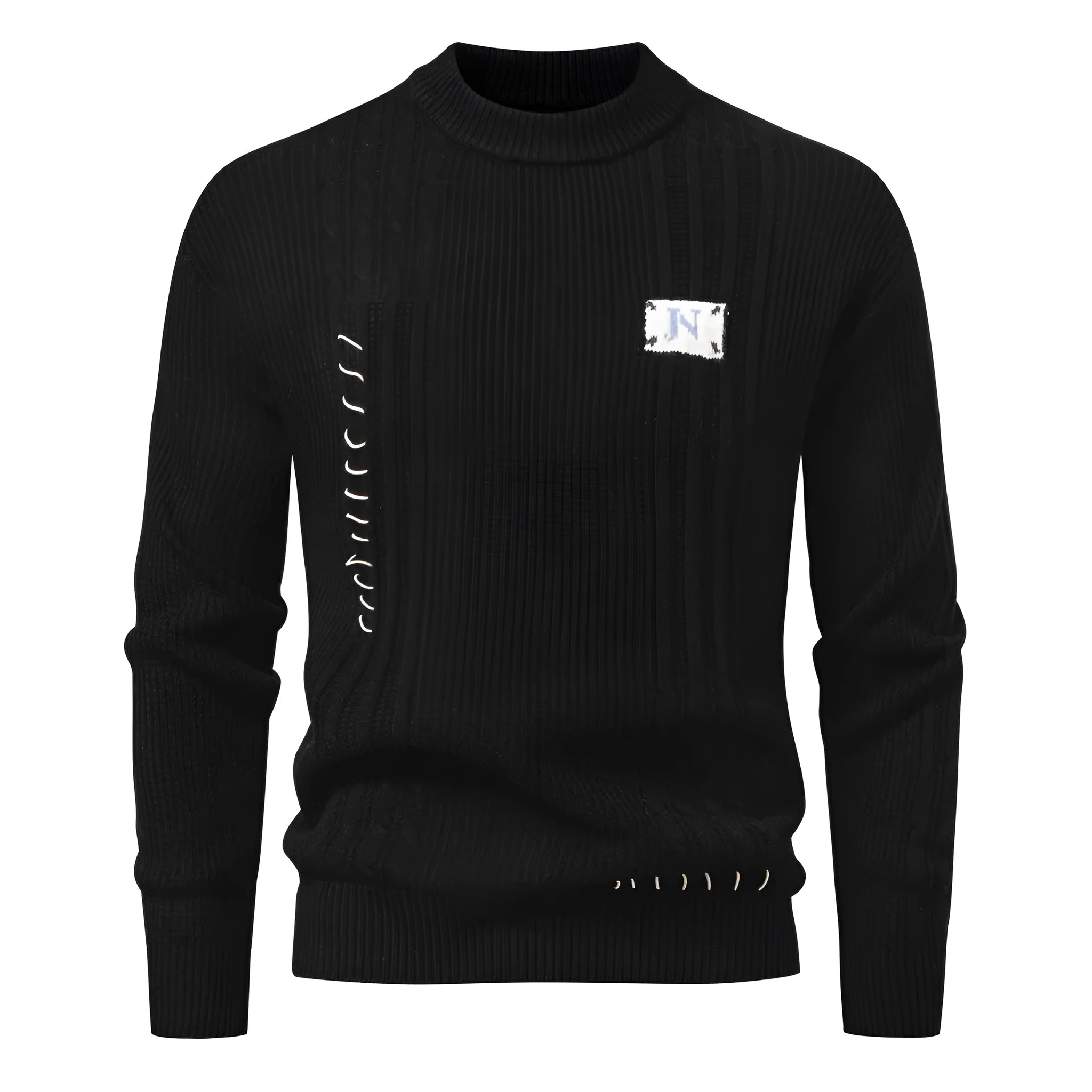 Men's loose fit pullover sweater in beige, Modal and rabbit hair blend, ribbed hem, available in sizes M to 3XL