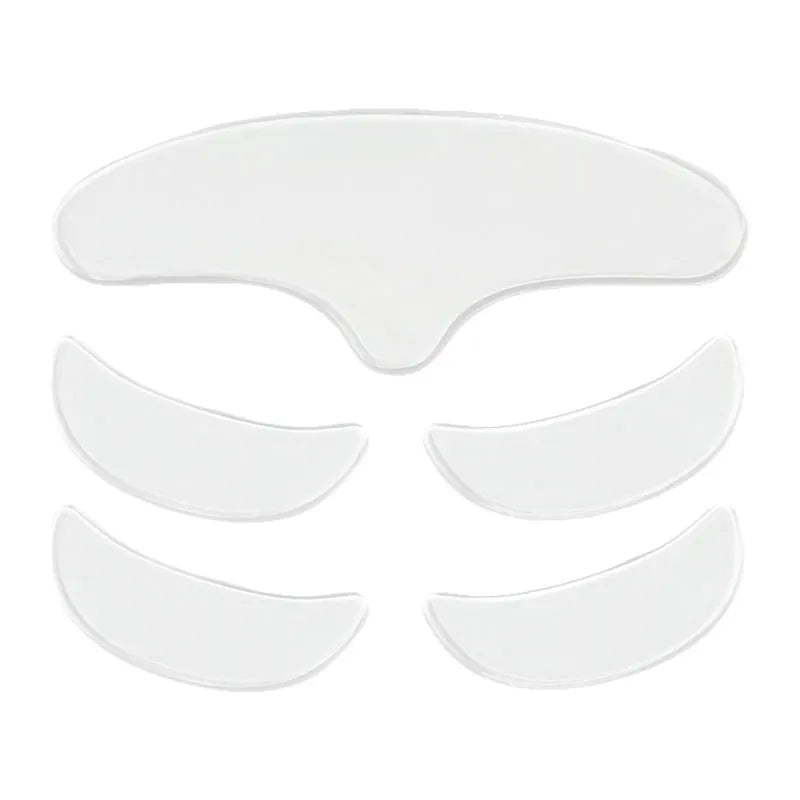 5 transparent silicone anti-wrinkle face stickers for forehead and eye areas
