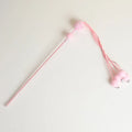 Blue cat toy wand with a fluffy tassel on a stick for interactive pet play.