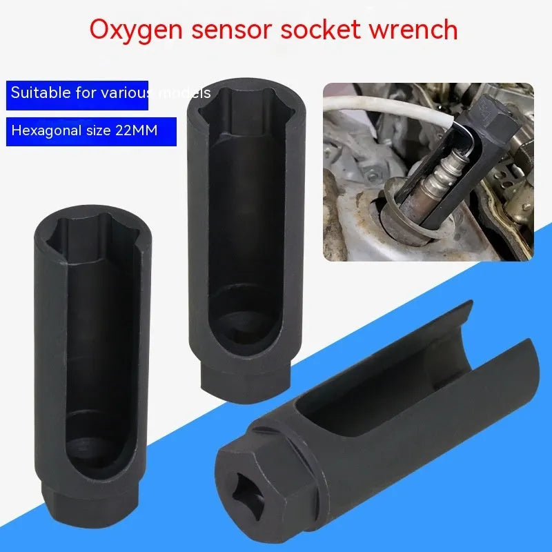 Black chromium vanadium steel oxygen sensor sleeve for 22mm diameter sensors