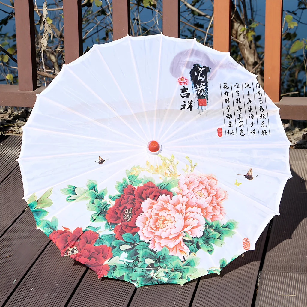 Classical ceiling decorative printed silk umbrella in national style with silk cloth fabric, 60cm size