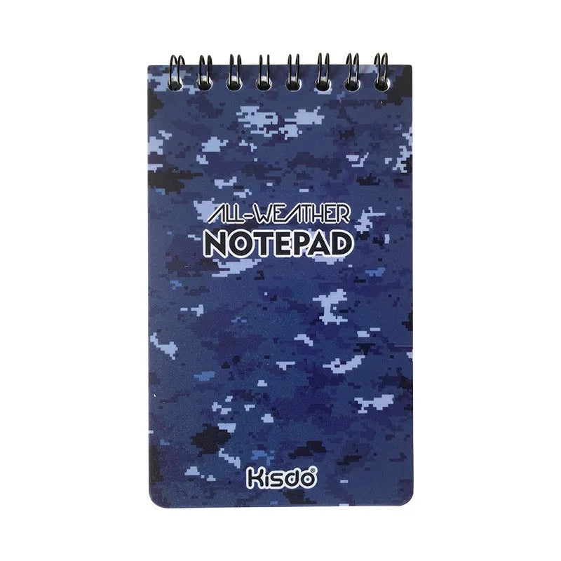 Waterproof spiral notepad with stone paper pages in camouflage pattern