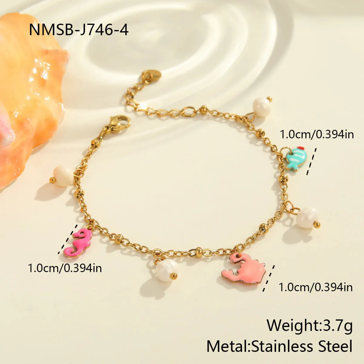 Women's stainless steel pendant necklace with geometric 18K gold electroplated pendant on regular chain