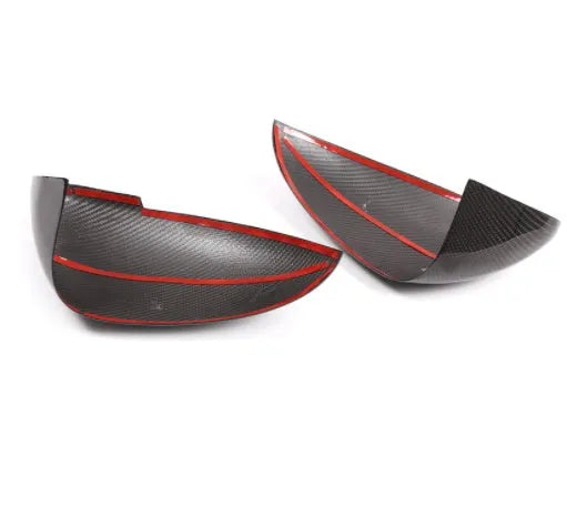 Pair of black carbon fibre Porsche Macan mirror covers for 2014-2022 models