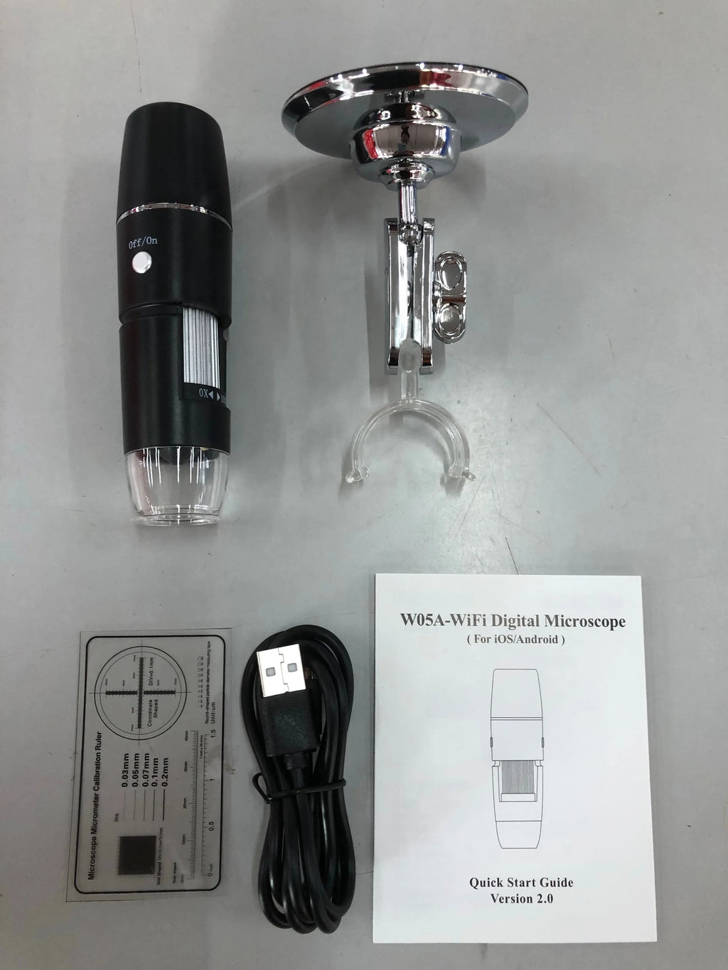 Black digital microscope with 8 LED lights and bracket for phone camera use, 1000x magnification for laboratory