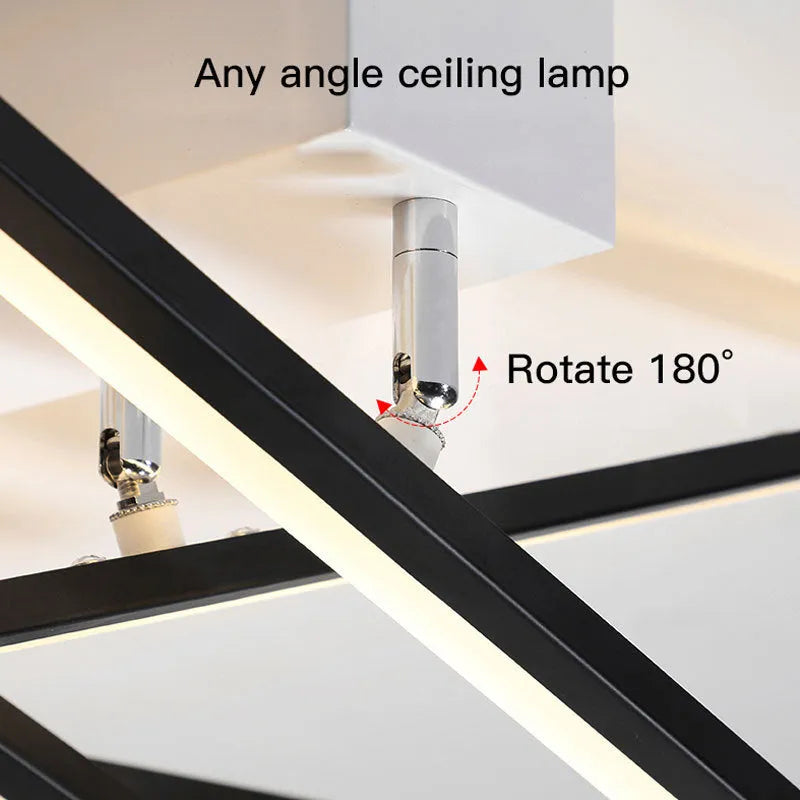 Modern ceramic ceiling light with six-head wave design in black or gold finish