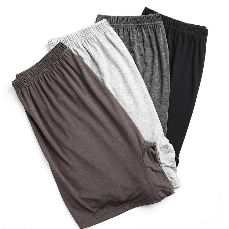 Men's modal boxer shorts in solid colours with high waist design