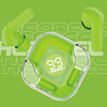 Bluetooth wireless TWS in-ear headphones in five colour options showing Black, Blue, Green, Pink, and White variants