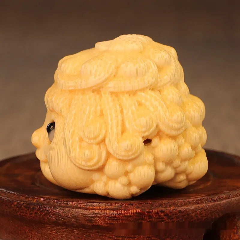 Golden Princess Toad bamboo carving ornament for household decoration
