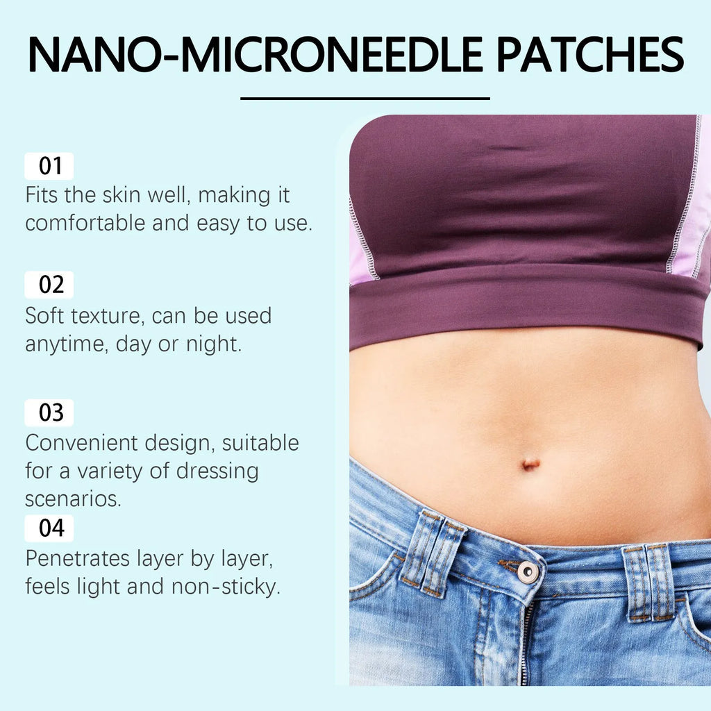 Pack of four body slimming adhesive patches for skin firming with acetyl hexapeptide-8