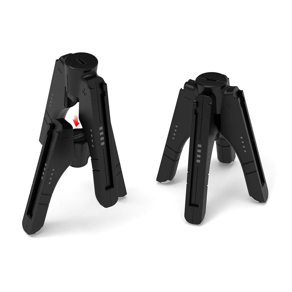 Black four-in-one charger holder for Switch, attached to handle ends with Type-C interface.