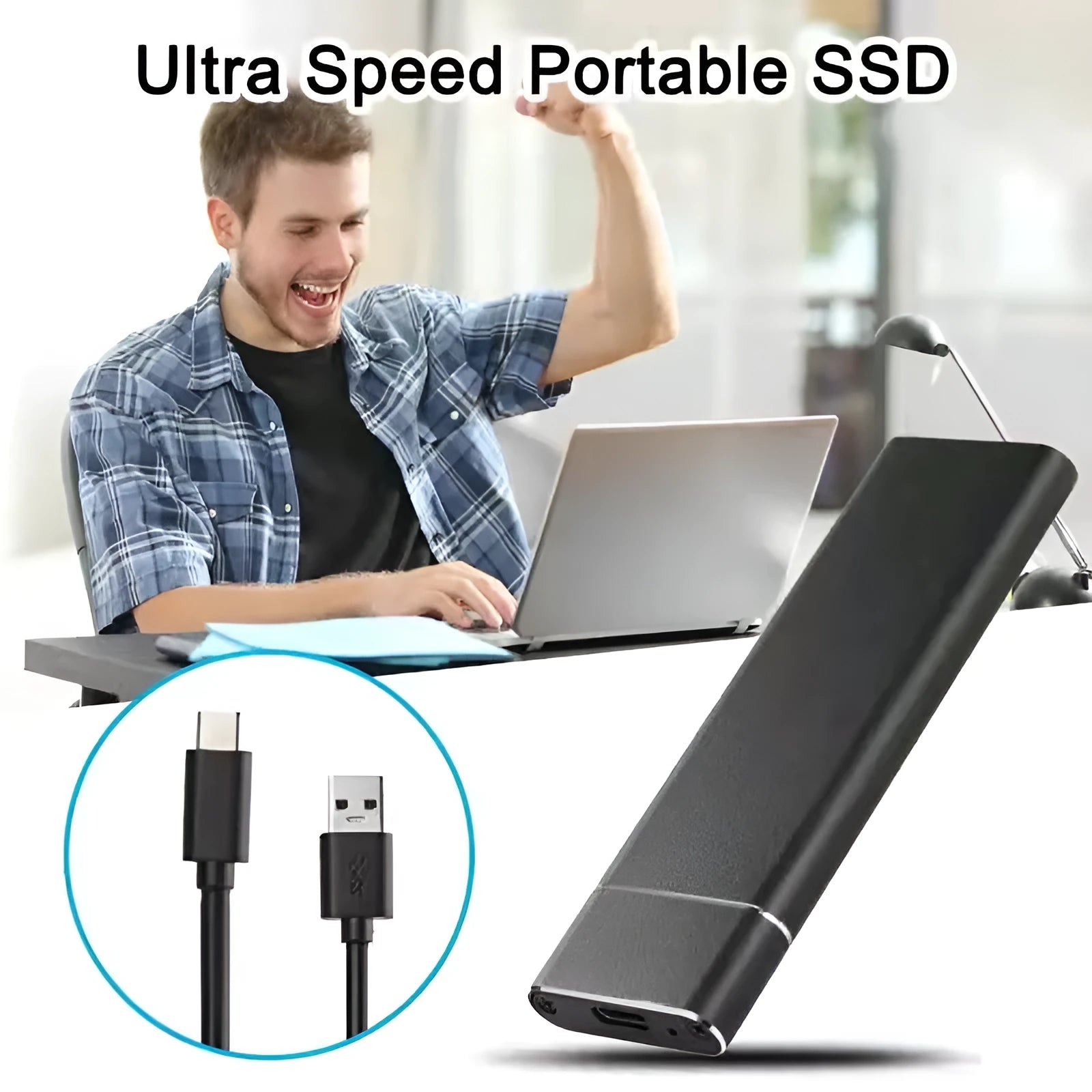 6TB external mobile hard disk with metal shell in black, blue, orange, red, or silver colour options