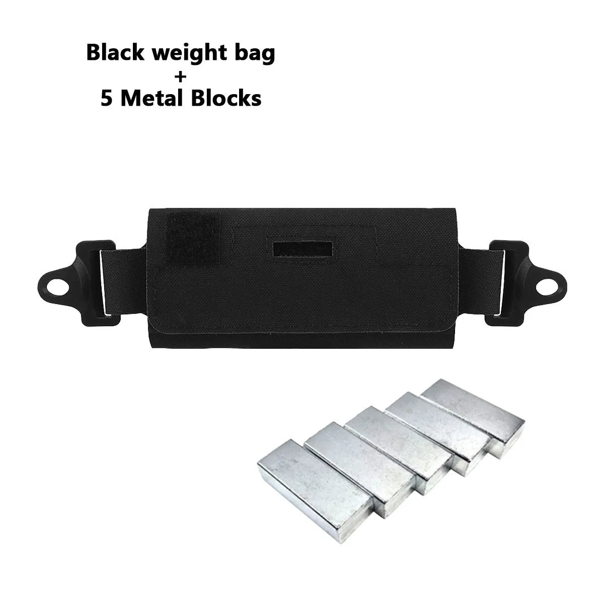 Outdoor Tactics metal helmet balance weight bag with five metal blocks in black colour on a helmet