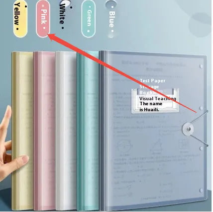 A3 test paper storage bag with multi-layer folder in translucent PP plastic for exam organisation