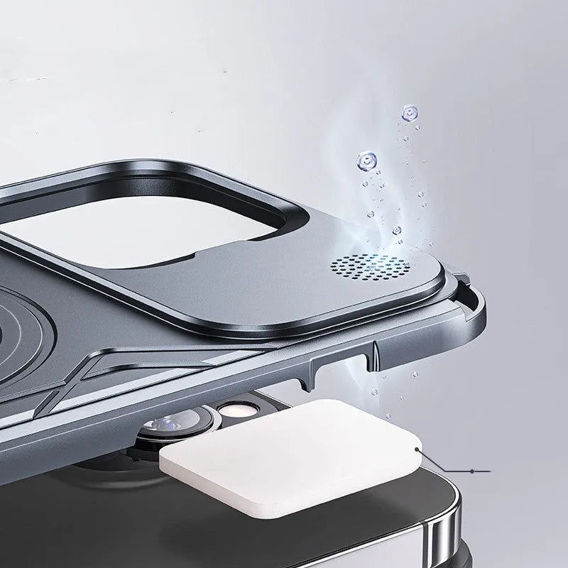 Magnetic aluminium alloy iPhone case in Star Grey with matte finish for iPhone 14 and 15 series