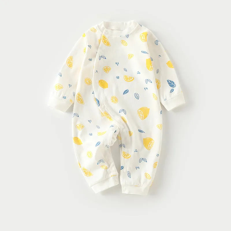 Cotton long-climb baby onesie in a neutral colour, suitable for newborns.