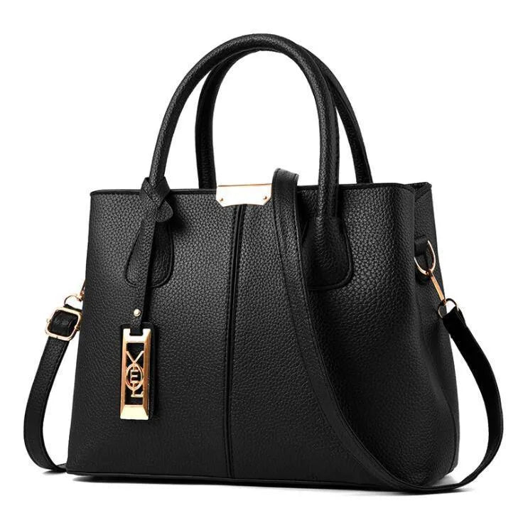 Soft PU leather large capacity shoulder bag for women in a horizontal square shape with an adjustable strap.