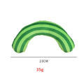 Set of four cat noise toys with striped pattern pillow measuring 23cm