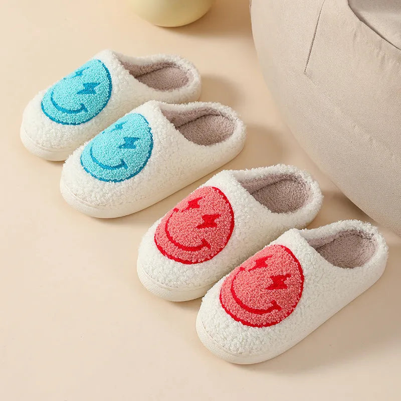 Women's plush cartoon love style slippers with a PVC sole in multiple colour options.