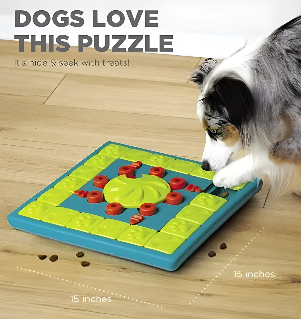 Dog training feeding toy leak feeder in Mahjong Treasure Hunt colour, made of plastic, weight 1.3kg