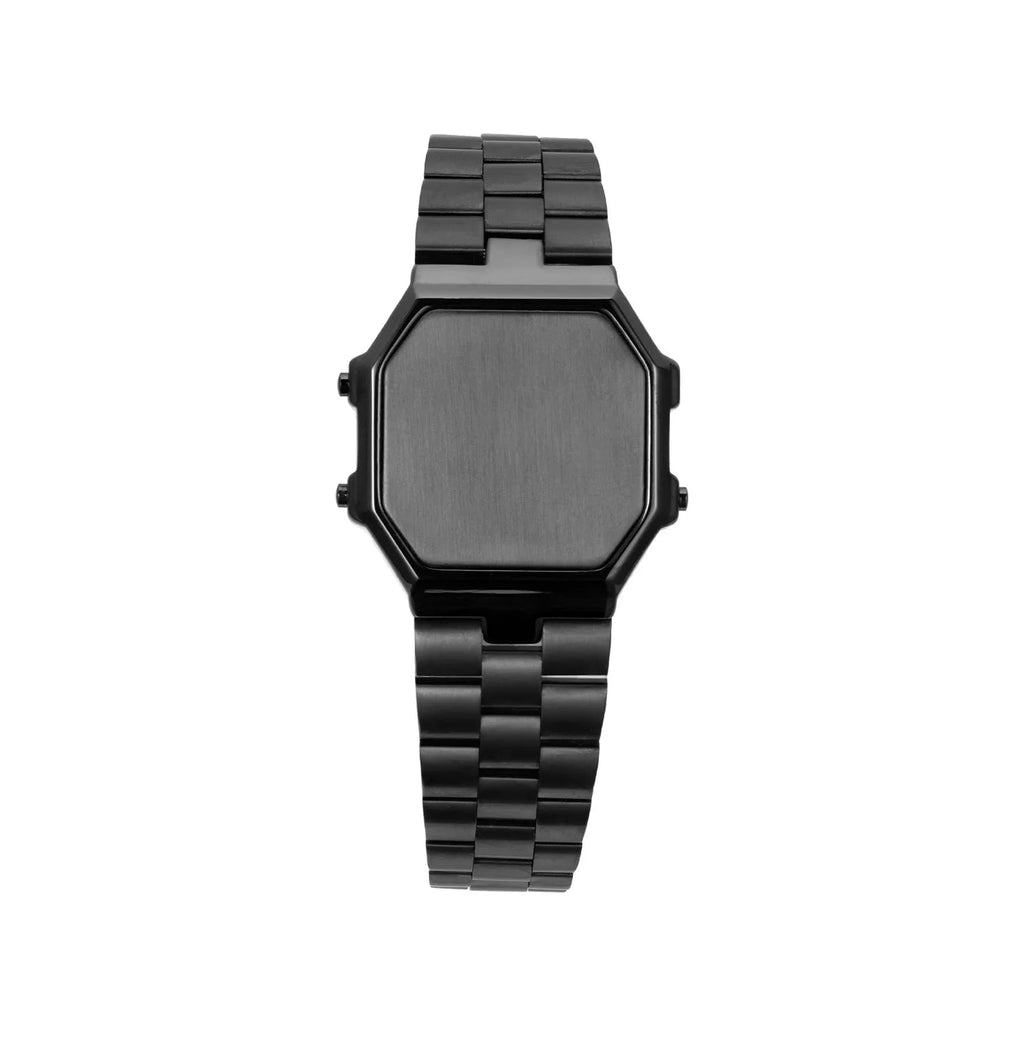 Small square wristwatch bracelet without time display, alloy case, titanium steel band, 35mm x 36mm dial, in steel colour
