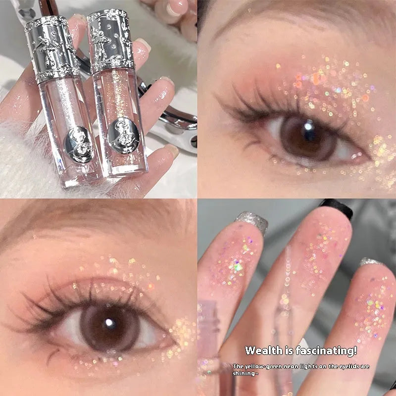 Ballet Liquid Eye Shadow in glitter liquid formula showing five colour shades for universal skin types.