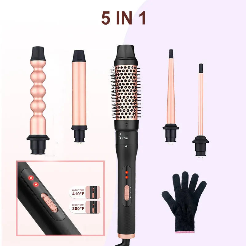Three-tube water wave hair curler styling tool with curly and straight hair functions