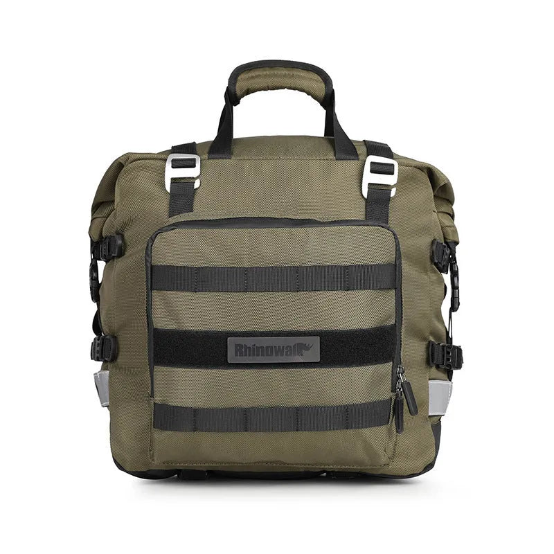 20L quick release motorcycle side bag in polyester with adjustable straps and buckle closure