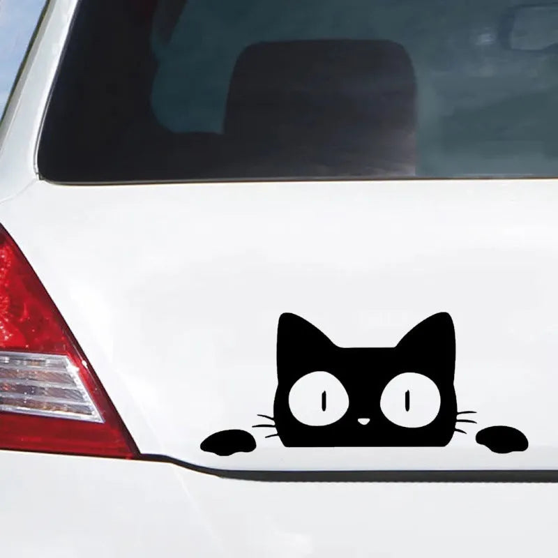 Car window reflective sticker creative carving pattern 14x6.2cm black white bumper decal