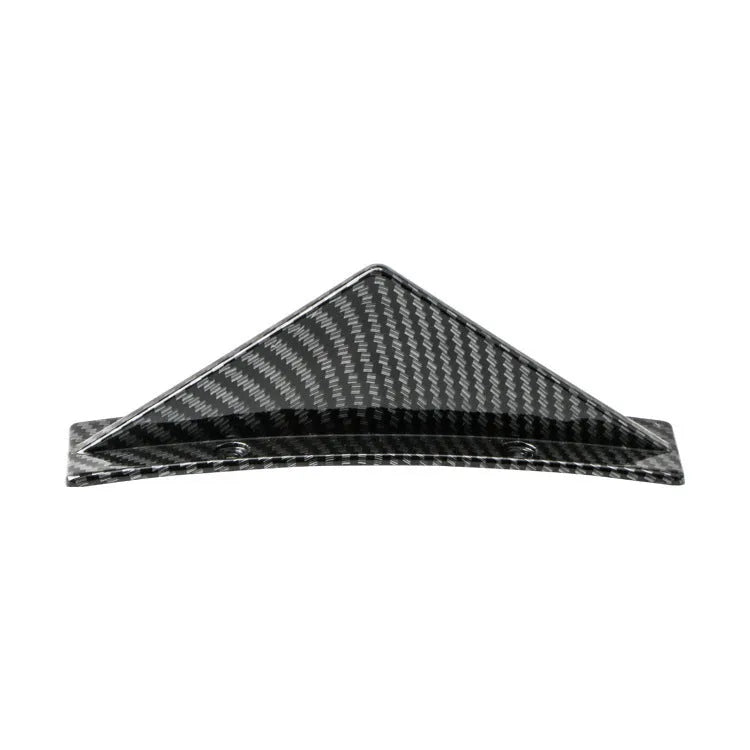 Car universal triangle rear spoiler kit with four ABS plastic pieces in bright black finish