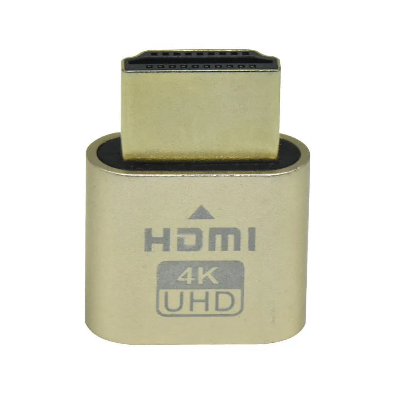 HDMI graphics card virtual display dummy plug adaptor with 26.5mm length in metallic finish