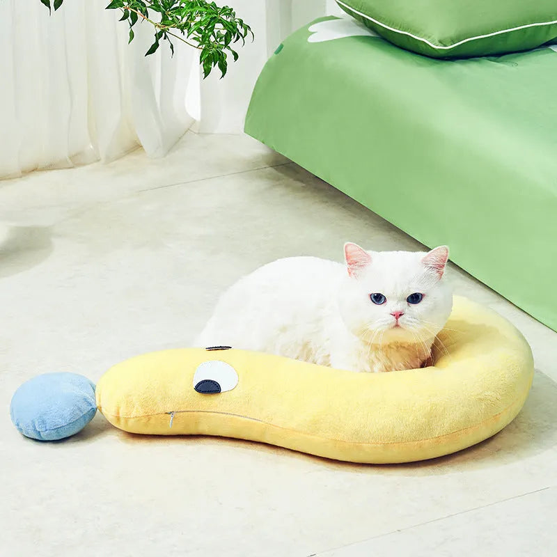 Rectangular blue pet pillow cushion for cats and dogs measuring 62cm by 39cm