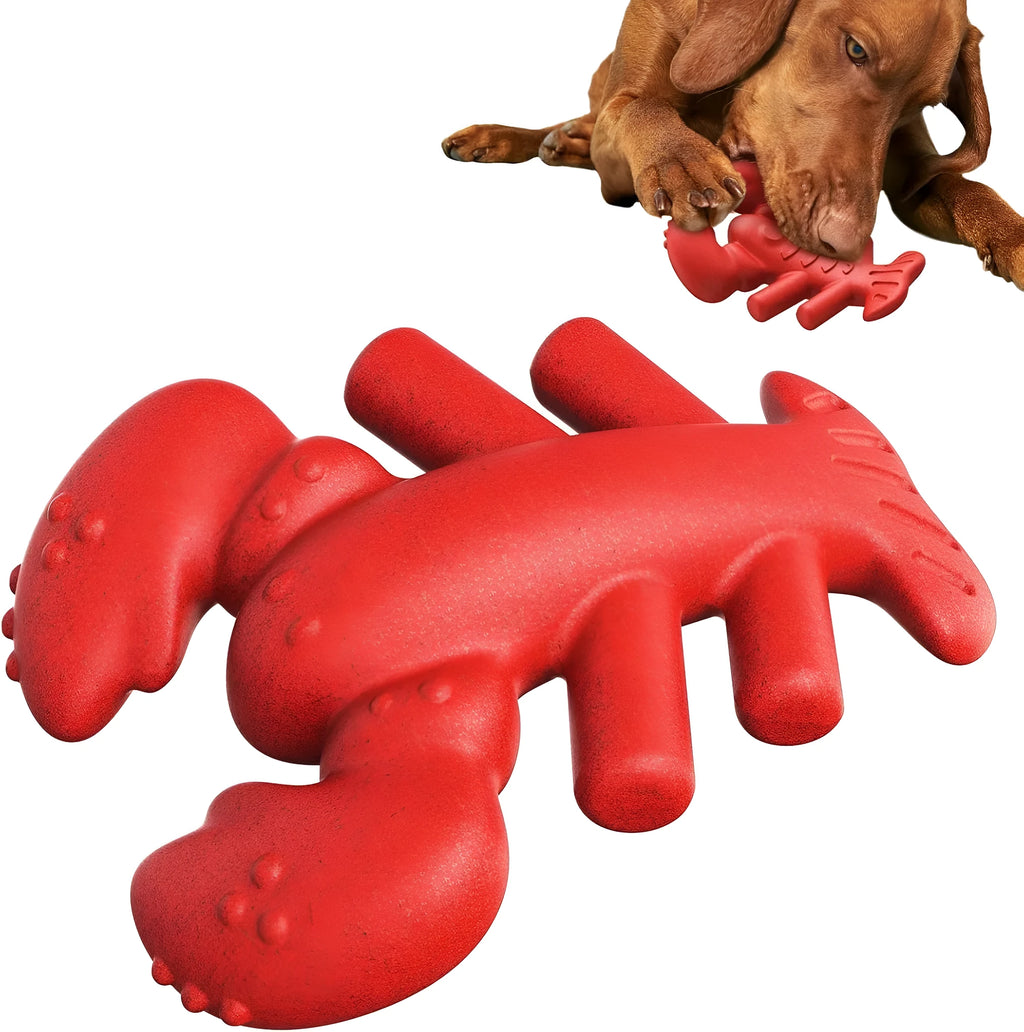 Red Nylabone hard dog chew toy for large aggressive chewers on a white background