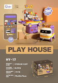 Multi-functional kids play house toy in plastic with kitchen, medical and makeup options for ages 4-6