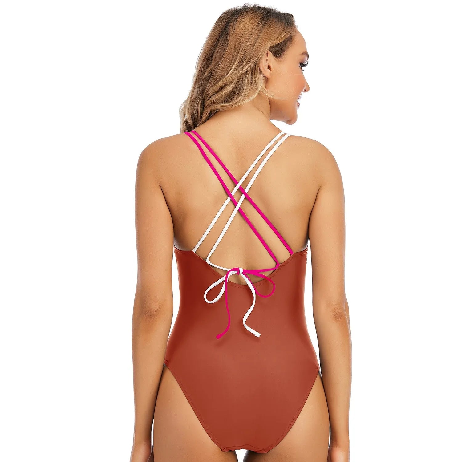 Women's Brazilian bikini swimsuit with breast pad, sleeveless cut, available in multiple colours and sizes XS-XXL