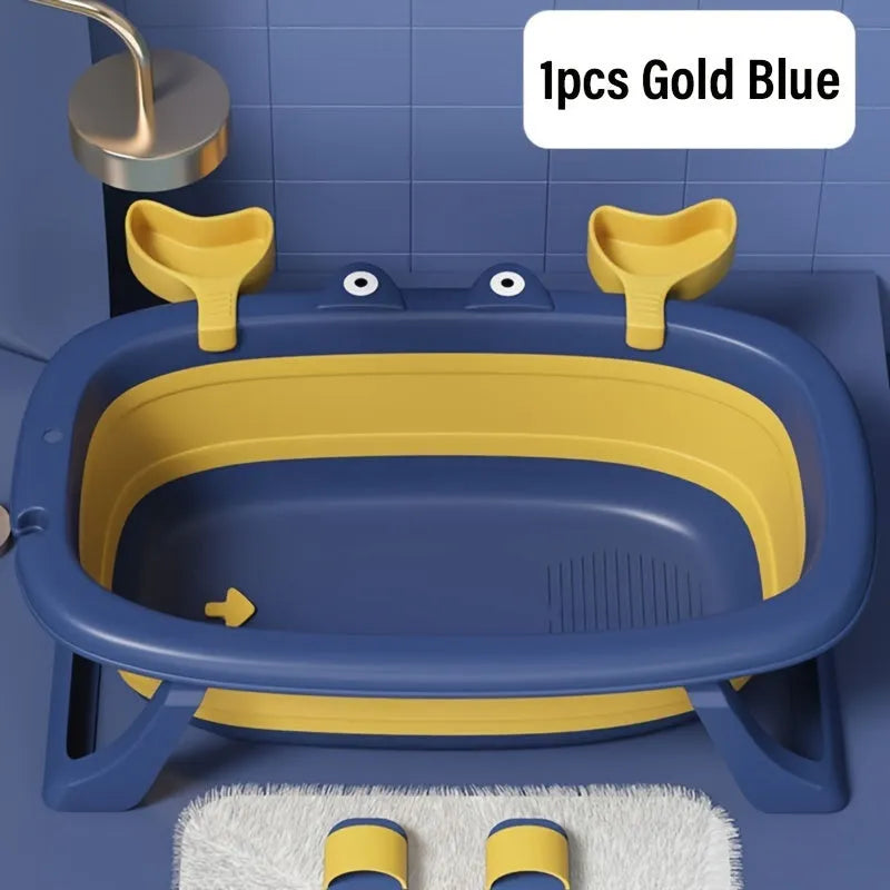 Blue foldable portable pet tub for small cats and dogs