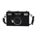 Mini crossbody all-matching chain camera bag in soft PU, horizontal square shape, black colour option