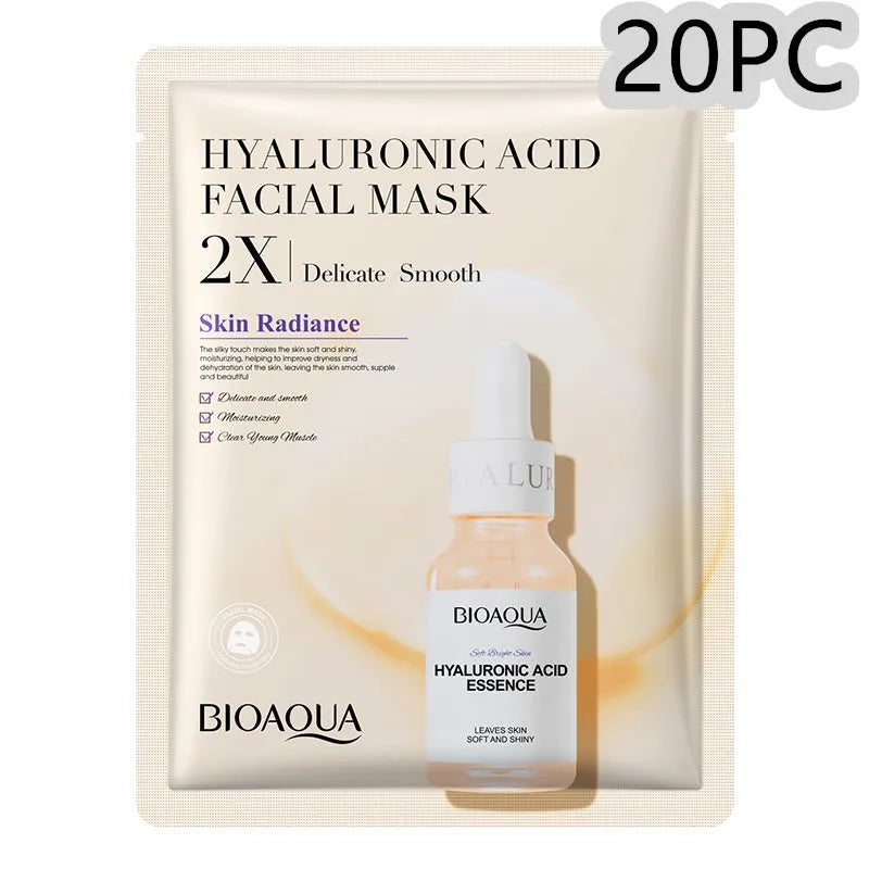 Single 30g collagen and hyaluronic acid facial sheet mask on packaging, with Centella, Vitamin C, Collagen variant options.