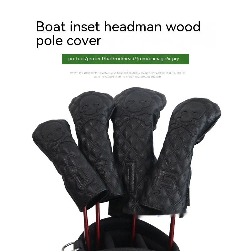 Black and white waterproof golf bag wooden pole protective cover made from PU material