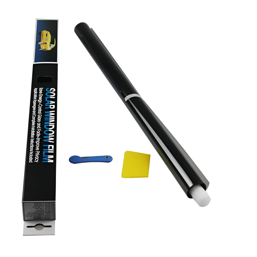 Black PET car sun film roll 50x300cm with 80% heat insulation and UV protection